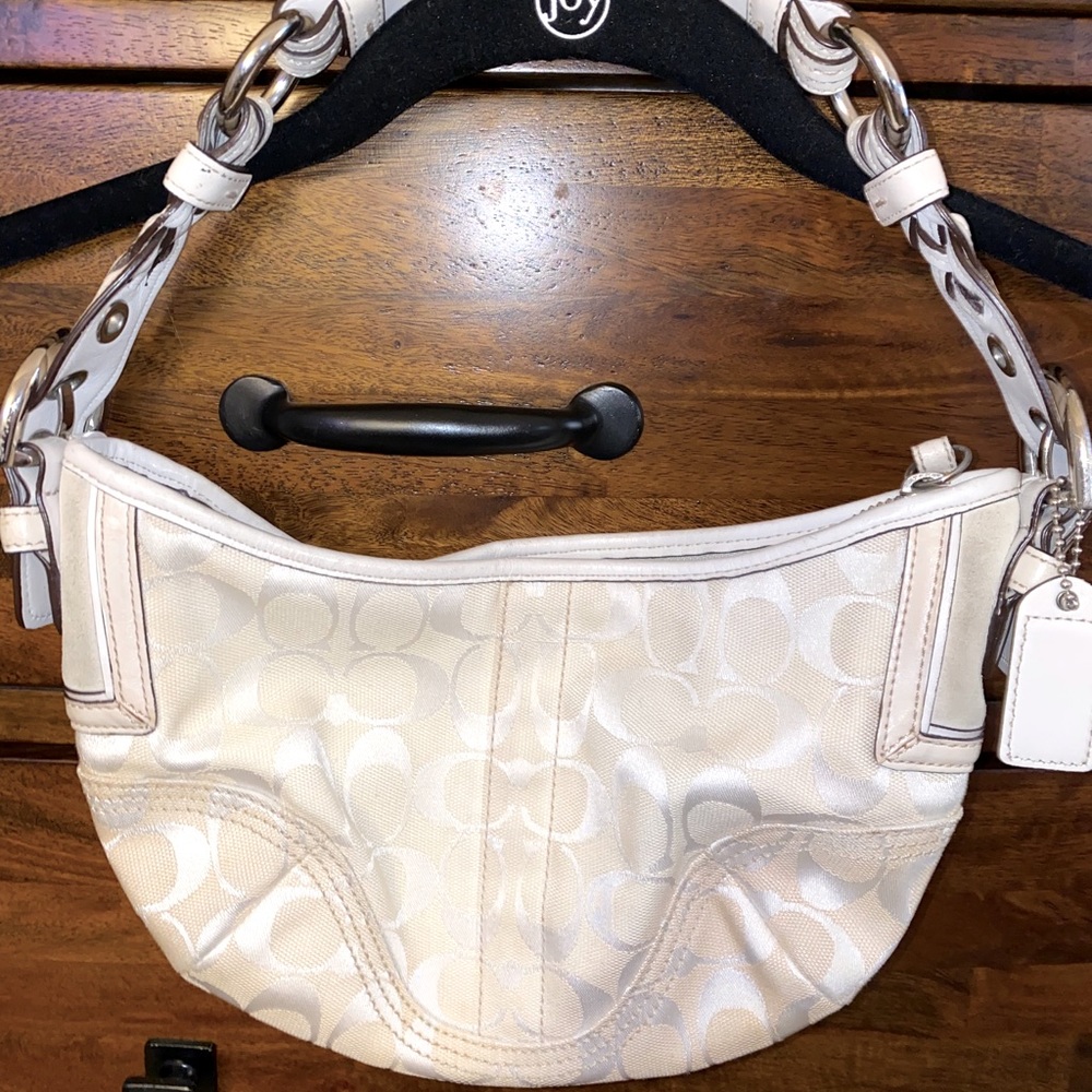 Ivory Coach Signature Mini Shoulder Bag